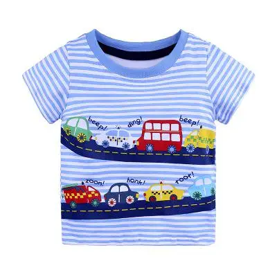 Детская футболка для маленьких мальчиков с принтом динозавра и животных Детские футболки для малышей из хлопка с короткими рукавами, топы для маленьких девочек - Цвет: Stcar