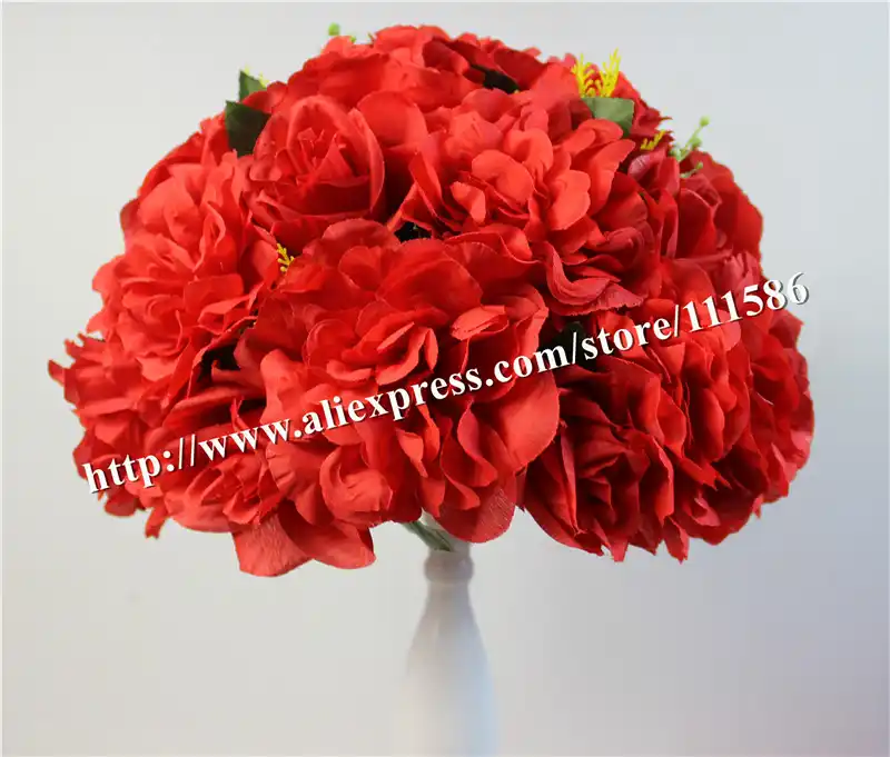 Spr red 10 шт./лот Свадебный дорожный свинец искусственный свадебный стол цветок розы