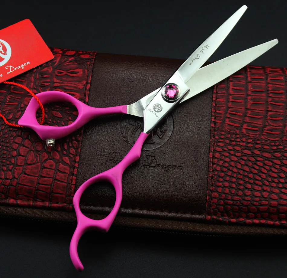 6.0 inch Imported 440 C purple Long handle reverse hairdressing