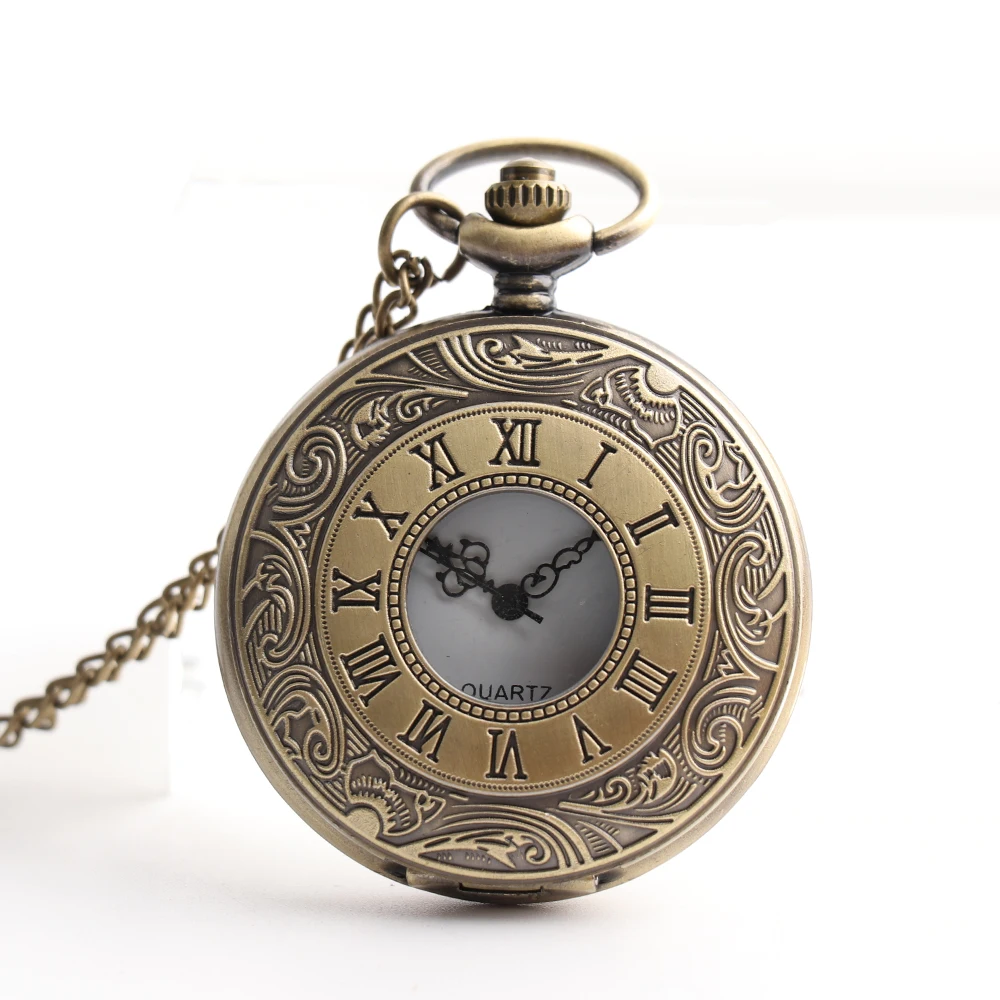 Steampunk Quartz Pocket Fob Watch with Sweater Necklace Chain Roman Numerals Men Women's Pocket Watch Clock Steampunk Quartz Pocket Fob Watch with Sweater Necklace Chain Roman Numerals Men Women's Pocket Watch Clock