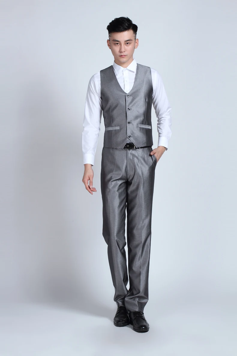 PYJTRL мужская мода мужская жилетка, костюм в Корейском стиле Повседневное Бизнес блестящие черный, белый цвет серебристый, красный, Темно-синие серый фиолетовый жилет