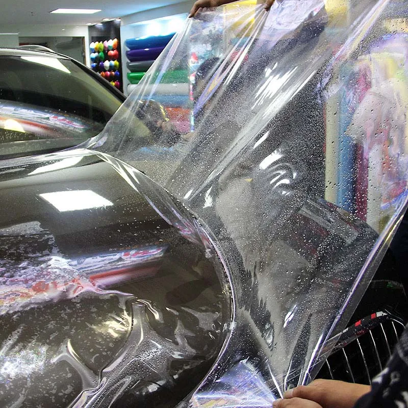Comprar ¡Caliente! Película protectora de pintura PPF para coches de 3 capas para envolver vehículos transparentes tamaño de la etiqueta engomada 50*200 CM rollo