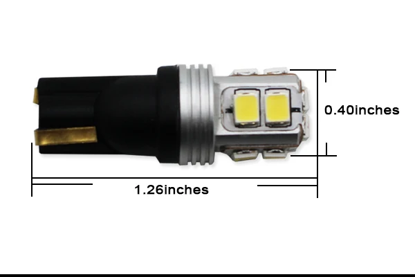 10 шт. T10 Светодиодный лампочки Canbus белый 12V W5W 168 194 светодиодный потолочный светильник для Подсветка регистрационного номера, а также парковка сигнальный фонарь, Подсветка салона