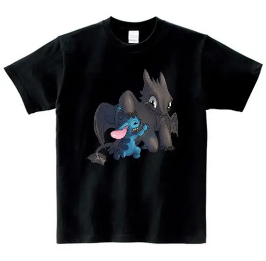 black childreT-shirt Для маленьких мальчиков летняя футболка для мальчиков новинка, футболка с изображением героев мультфильма «Как приручить дракона 3 Для детей топы футболки спортивная одежда Повседневная одежда MJ - Цвет: black childreT-shirt