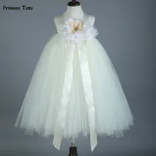Feathers Flower Girl Dresses Baby Girl Tutu Dress Tulle Princess Dress Ball Gowns Kids Wedding Birthday