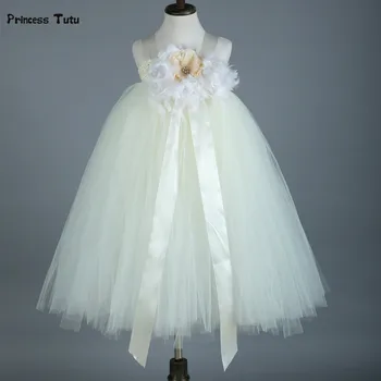 

Feathers Flower Girl Dresses Baby Girl Tutu Dress Tulle Princess Dress Ball Gowns Kids Wedding Birthday Bridesmaid Party Dress