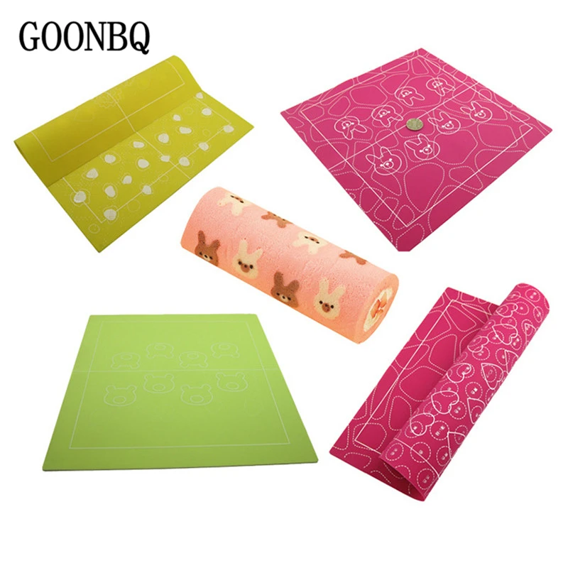 

GOONBQ1pc Double-Sides Cake Roll Mat Silicone Cartoon Pattern Swiss Roll Baking Liner Heart Animal Baking Pad Bakery Accessories
