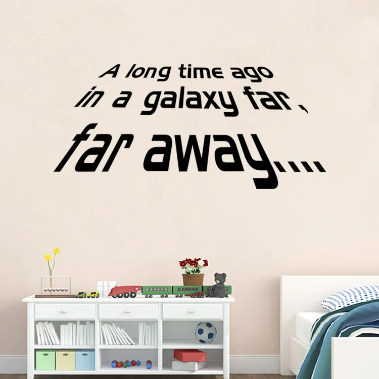 Star Wars Quote Long Time Ago In A Galaxy Far Far Away Wall Decals Diy Vinyl Stickers Home Decor Stikers For Wall Decoration Stickers Home Decor Stikers For Wallstikers For Wall Decoration Aliexpress