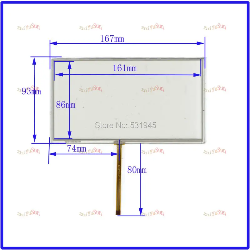 

ZhiYuSun New compatible KW-AVX 800 6.95 inch resistance TOUCH Screen panels for GPS or commercial use post