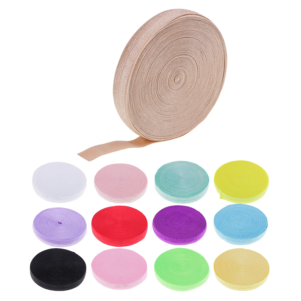 10.9 Yards 15mm Elastic Band Multi-role Ribbon Sewing Trim Waist Strap Garment Accessory 13 Colors Optional