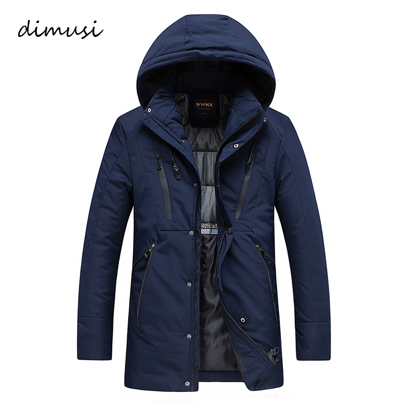 DIMUSI Mens Winter Jacket Male Thick Thermal Cotton Parkas Coats Mens