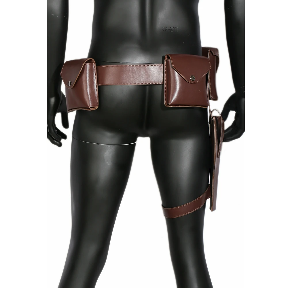 Звездные войны Люк Скайуокер ремень косплей костюм аксессуары из искусственной кожи коричневые ремни Хэллоуин вечерние ремни для косплея с кобуры