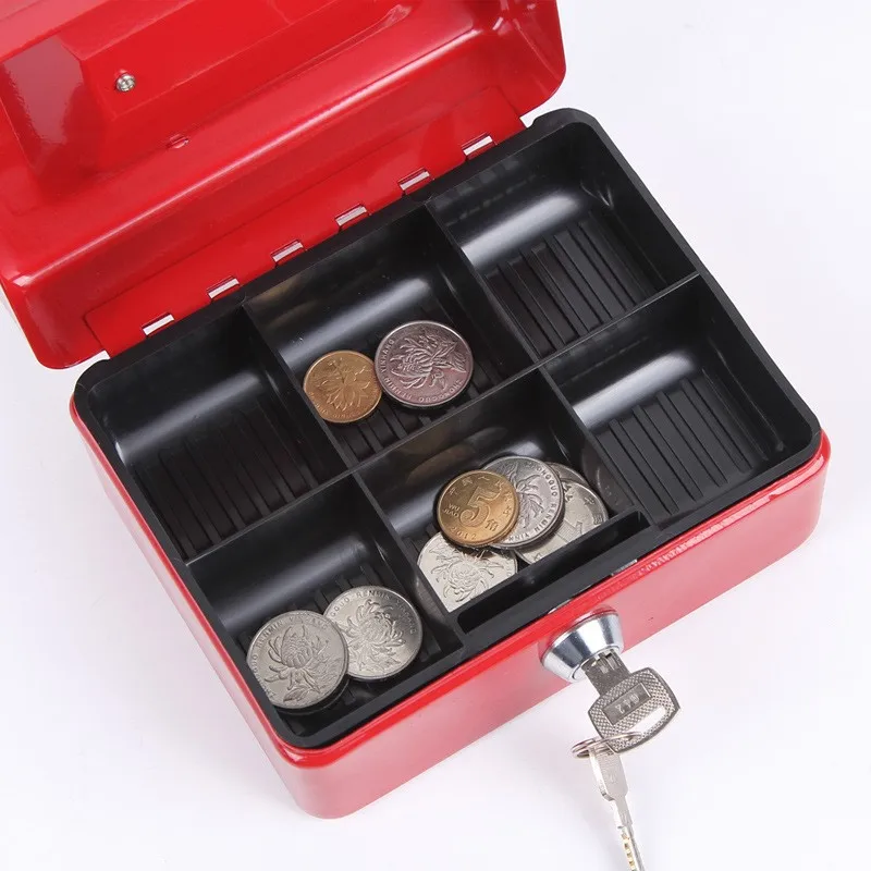 Mini Portable Security Safe Box Money Jewelry Storage Collection Box For Home School Office With Compartment Tray Lockable XS (4)