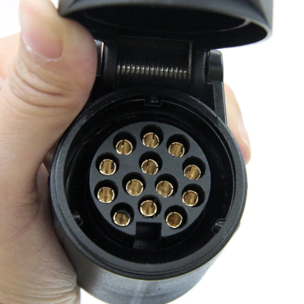 Tirol 13 دبوس مقطورة المقبس الأسود متجمد المواد 13-القطب مقطورة المقبس 12 V شريط السحب سحب المقبس مركبة نهاية T21223b