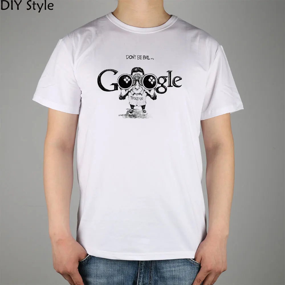 Футболка с надписью Don't BE EVIL peeping GOOGLE топ из хлопка и лайкры 1890 модная брендовая