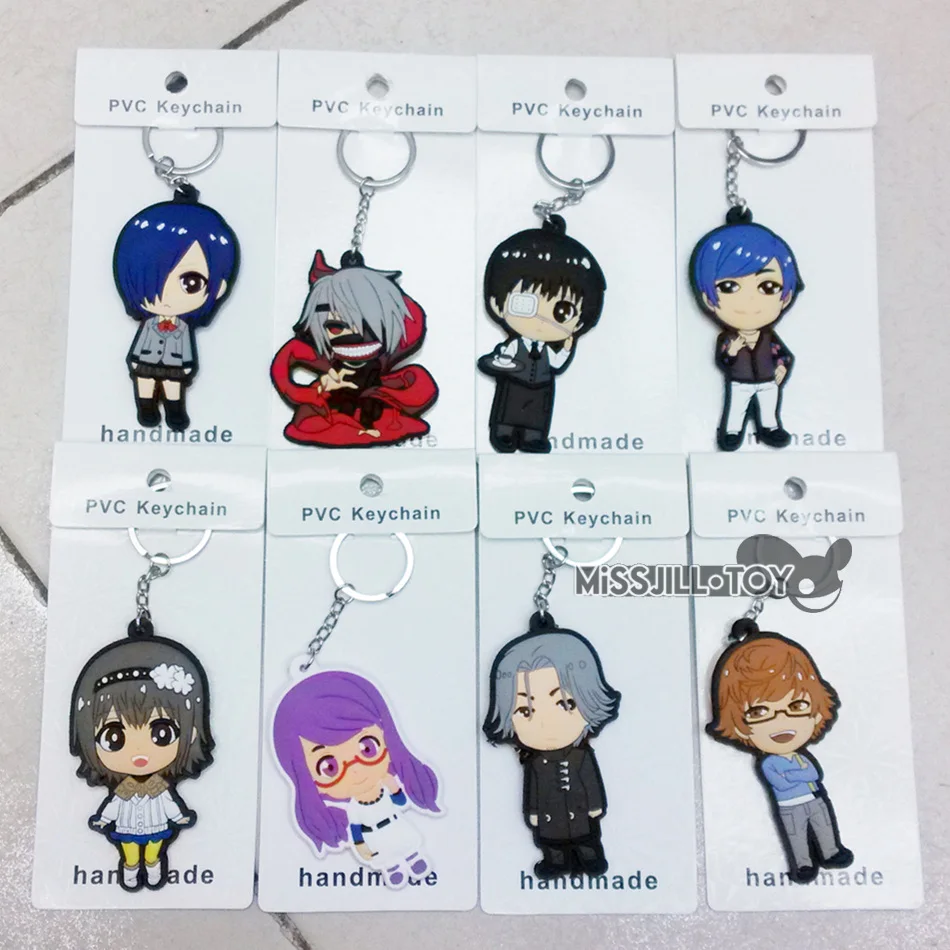 5PCS Amine Tokyo Ghoul Key Chain Kaneki Ken Touka Kirishima figure doll pendant keyring Jewelry for boys girls kids good present | Украшения
