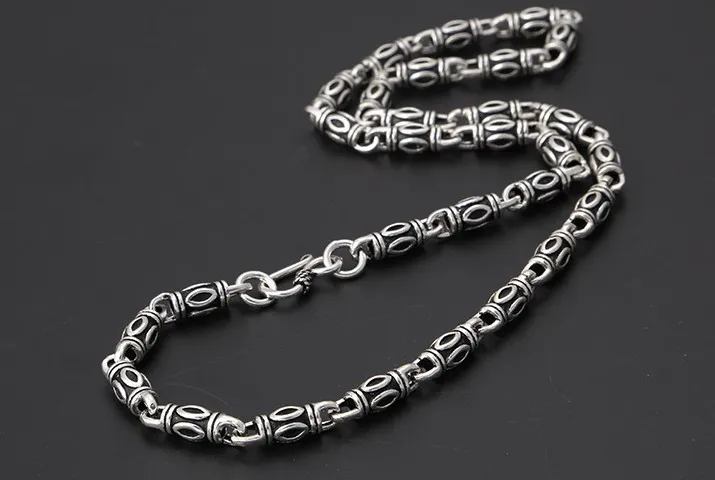 Ожерелье для мужчин, Длинные ожерелья, серебро 925, Чокеры 65 см, 6 мм