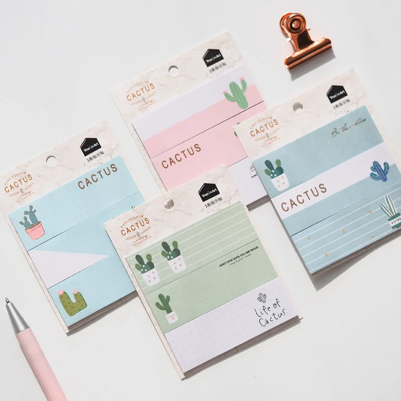

Northern Europe Cactus Memo Pad N Times Sticky Notes Escolar Papelaria School Supply Bookmark Label