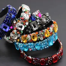 Роскошный тяжелый цвет стразы кристалл дикая оголовье барокко тяжелая промышленность роскошный геометрический цвет стразы оголовье 874