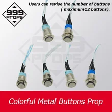 999 реквизит для игры Takagism, настоящая жизнь, реквизит для комнаты побега, четыре цветные кнопки для побега, секретная камера, четыре Волшебные металлические кнопки