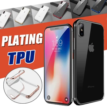

500pcs Luxury Laser Plating Soft TPU Case For iPhone 11 Pro Max XS XR X 8 7 6 6S Plus 3 in 1 Electroplate Slim Protection Cover