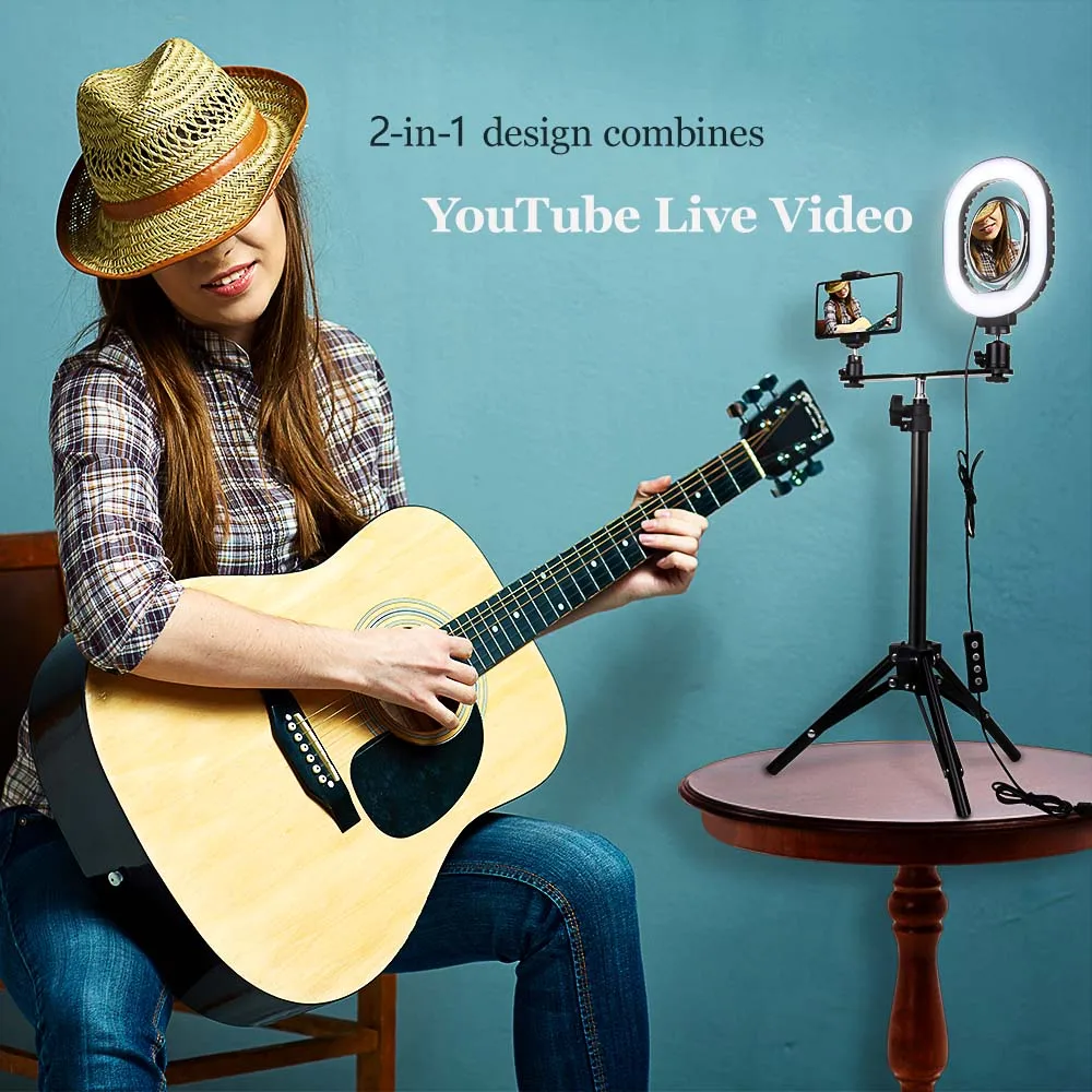 Yizhestudio 2 в 1 светодиодный светильник кольцевой светильник ing Kit Фото Лампа для видео Live Youtube селфи лампа с Bluetooth Штатив для телефона