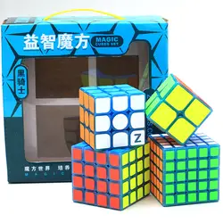 4 шт. Zcube черный рыцарь серии световой Magic Cube набор головоломки Скорость кубики развивающие игрушки подарок для детей