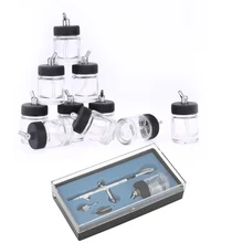 Комплект компрессора для аэрографа с двойным действием, распылитель для аэрографа, Аэрограф, Пескоструйный Аппарат для дизайна ногтей, 0,5 мм, 22cc+ 10 шт., Аэрограф, стеклянные бутылки