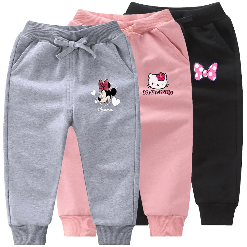 

2019 Spring Autumn New Kids Pants For Toddler Girls Minnie Hello Kitty Leggings Pant 1-8Y Girl Cotton Long Trousers Baby Clothes