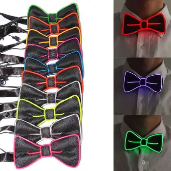 Светящийся галстук-бабочка украшения для танцоров галстук мужской подарок светодиодный вечерние аксессуары мода полиэстер шелк для