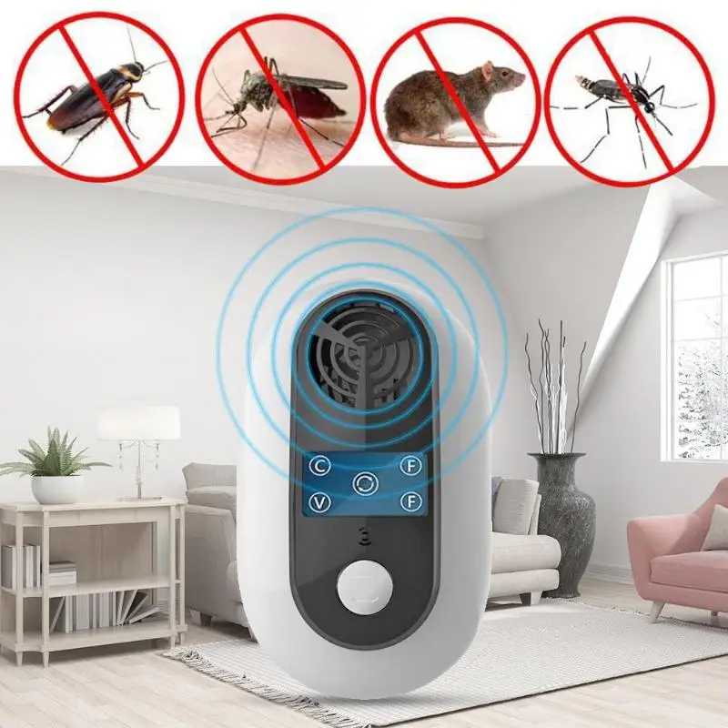 Frequency Conversion Ultrasound Insect Repeller Cockroach Mouse Repellent Rat Mouse Cockroach Pest Reject Repellent EU/US Plug