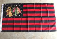 Chicago Blackhawks bandeira da listra 3ft x 5ft Polyester Banner NHL Chicago Blackhawks voador tamanho bandeira personalizada