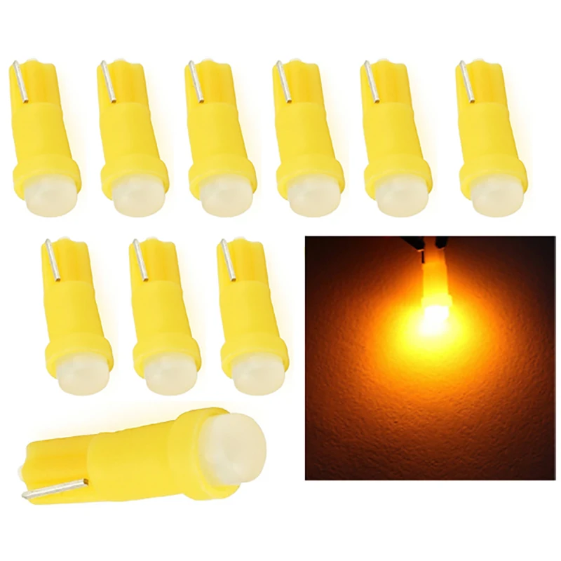

10PCS Ceramic T5 SMD COB 1W Auto LED Light t5 Led Dashboard Lights Auto Dashboard Gauge instrument car lamp LED Light Bulbs 12V