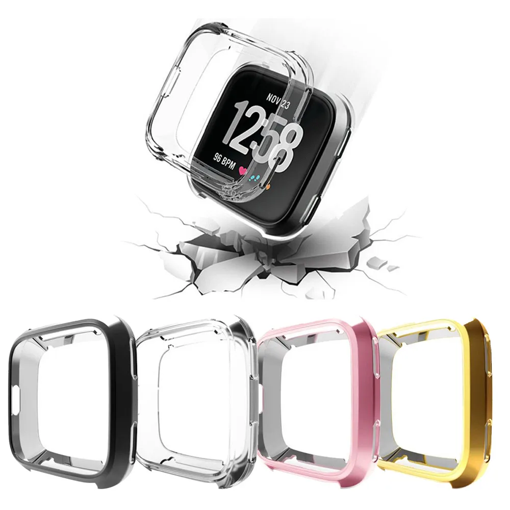 Чехол для fitbit versa ремешок Ремешок Защита экрана Покрытие Пластиковый корпус все включено ультра-тонкая рамка часы аксессуары