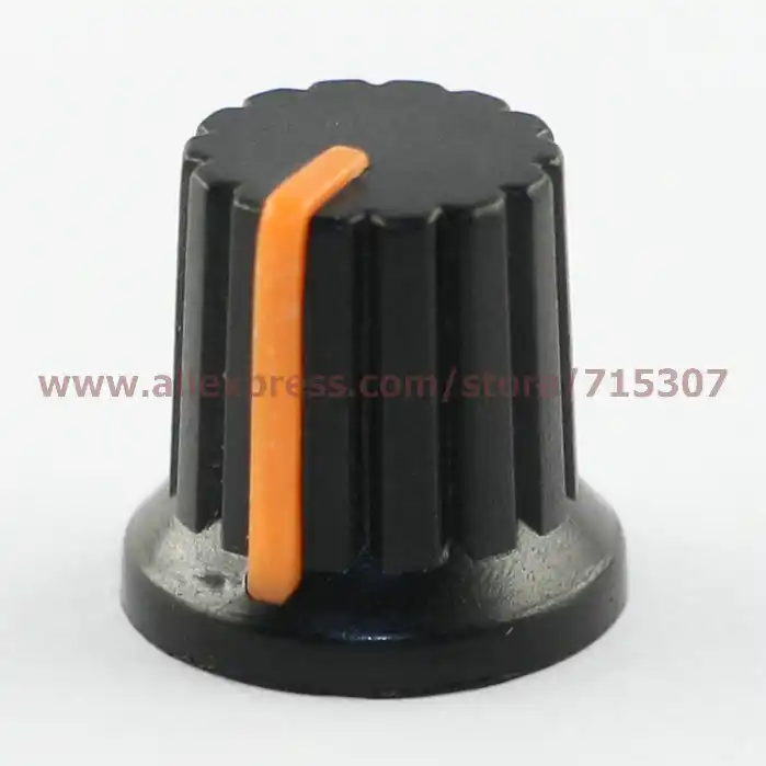 PHISCALE 20pcs оранжевая Ручка потенциометра С нескользящими полосками для одного двойного потенциометра 15x12x15,6/15*12*15,6 мм - изображение