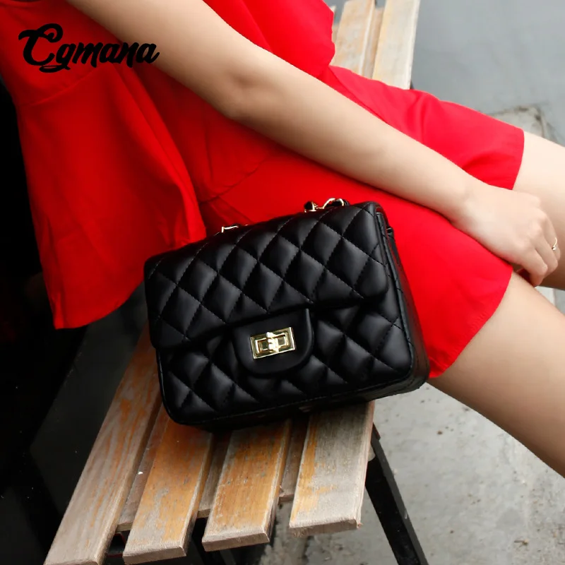 CGmana кожа стеганая сумка Для женщин 2018 Crossbody сумки на плечо Lady дизайнерский бренд