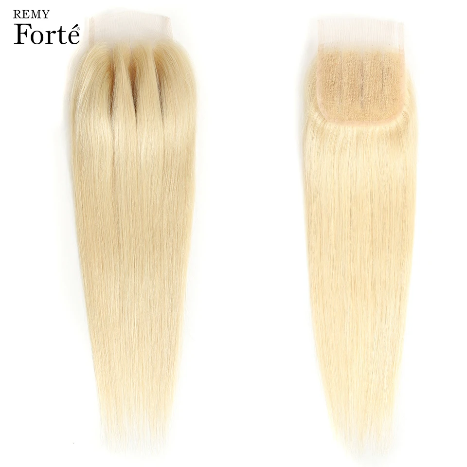 Remy Forte 613 пряди с фронтальным медом, блонд, пряди с закрытием, бразильские вплетаемые пряди, прямые волосы Remy, пряди