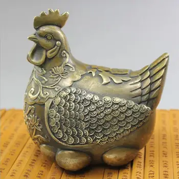 

Zodiac brass copper Bedford hen chicken auspicious Lunar New Year good luck chicken antique antique ornaments shipping
