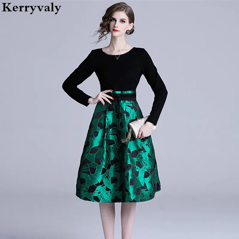 

Spring Long Sleeve Jacquard Midi Party Dress Vestidos Casuales Mujer 2019 Runway Women Dress Vestido Blanco Robe Moulante K332