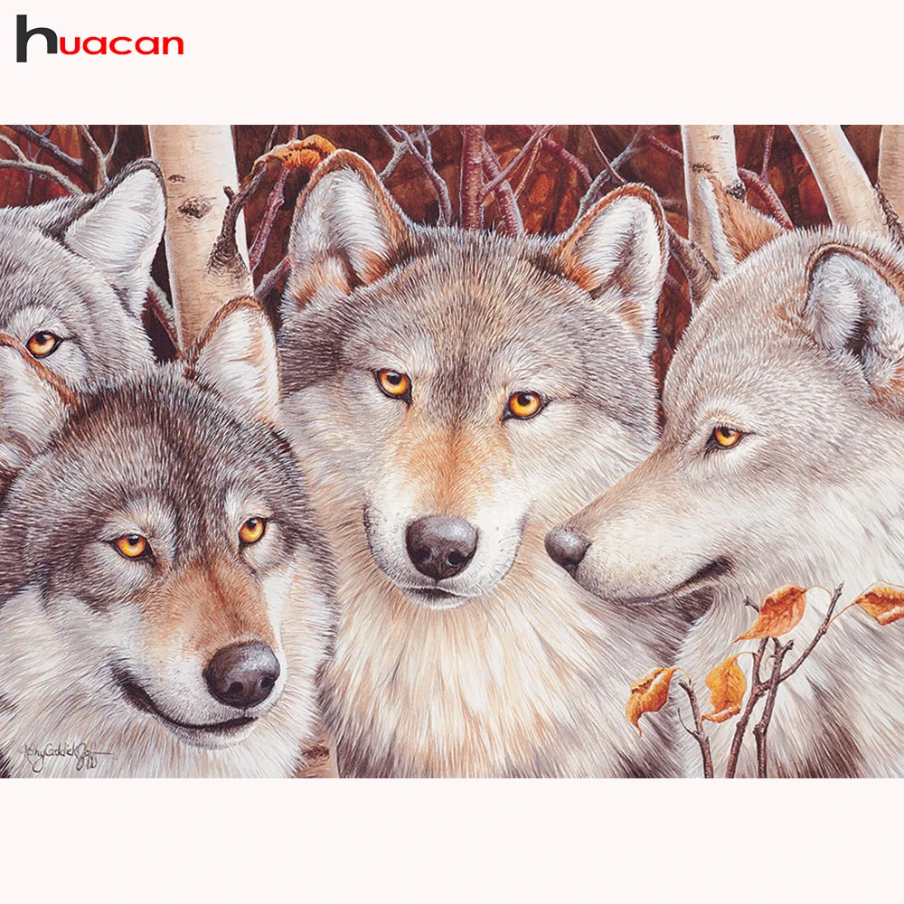 

DIY Diamond Painting Full Square Wolf Diamond Embroidery Cross Stitch Animal Diamond Mosaic Rhinestones Resin Drill Handicraft