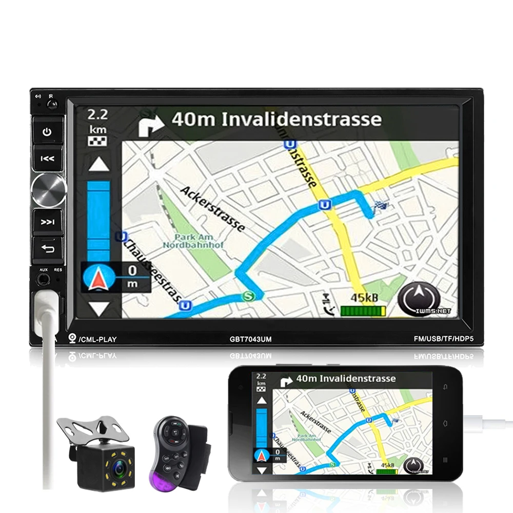 Автомагнитола 2 din 7 &quotMP5 плеер 1024*600 сенсорный экран зеркало Android Bluetooth мультимедиа