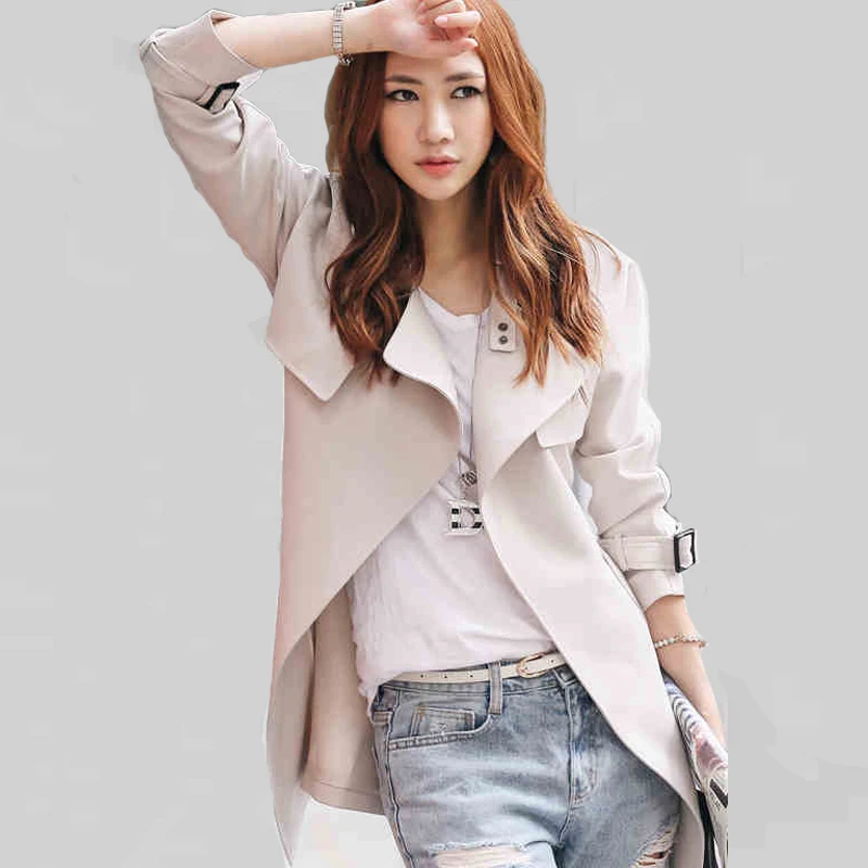 Women's Trench Coat 2016 Autumn Spring Fashion/Casual Coat Long Outerwear Loose Cloth For Lady