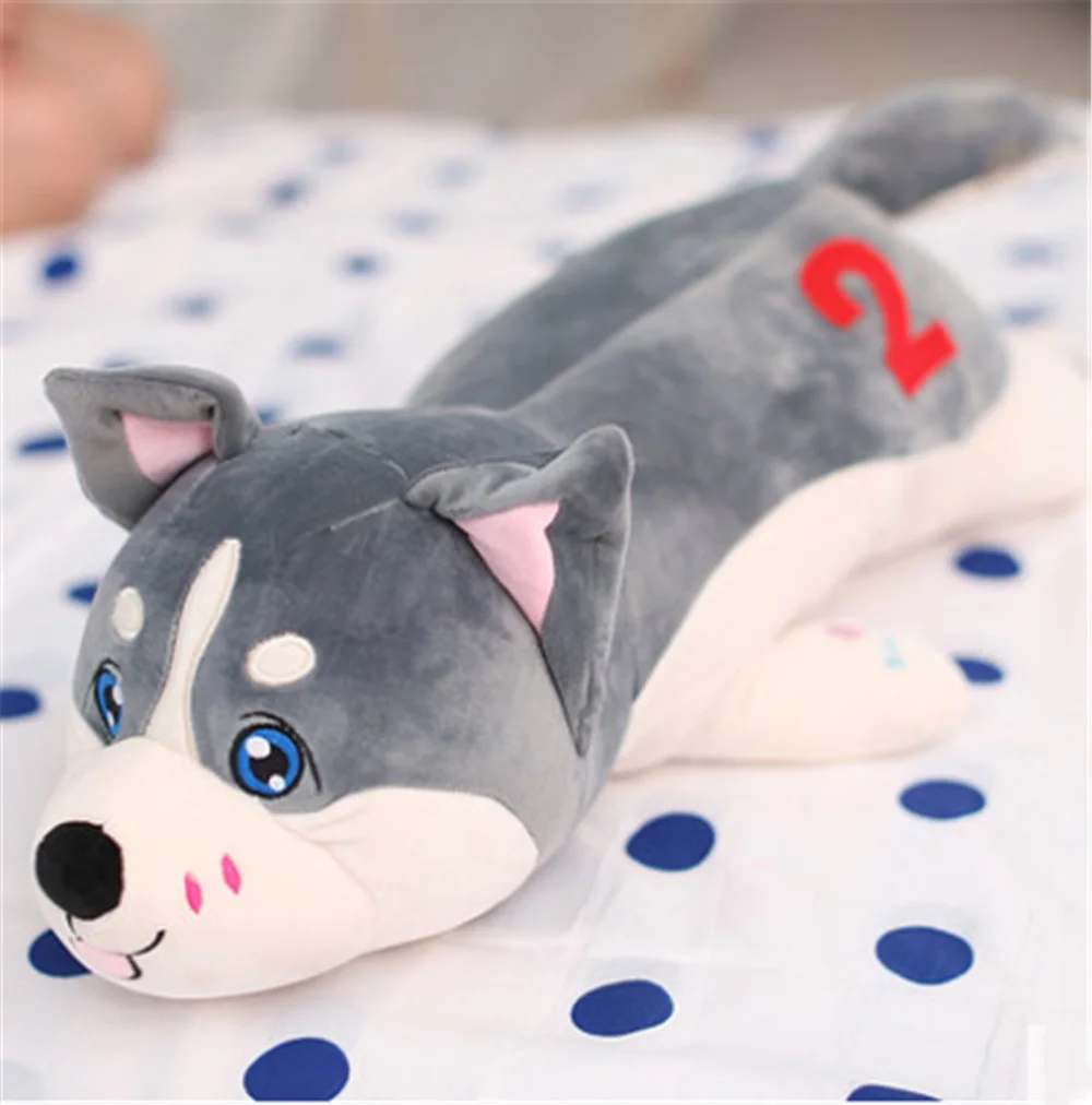 New Lovely Large Soft Animal Husky Dog Plush Toy Stuffed Lying Dog Doll Pillow Gift for Kids 50cm 70cm 90cm 120cm6