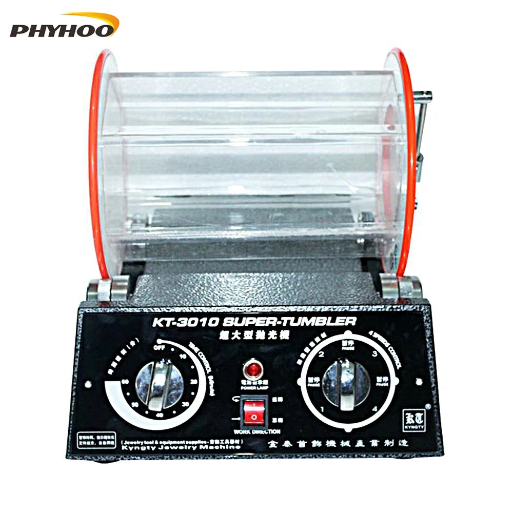 KT-3010 Large Vibratory Tumbler Barrel Rotary Machine Jewelry Burnishing For Gold Silver Necklace car polisher politriz | Украшения и