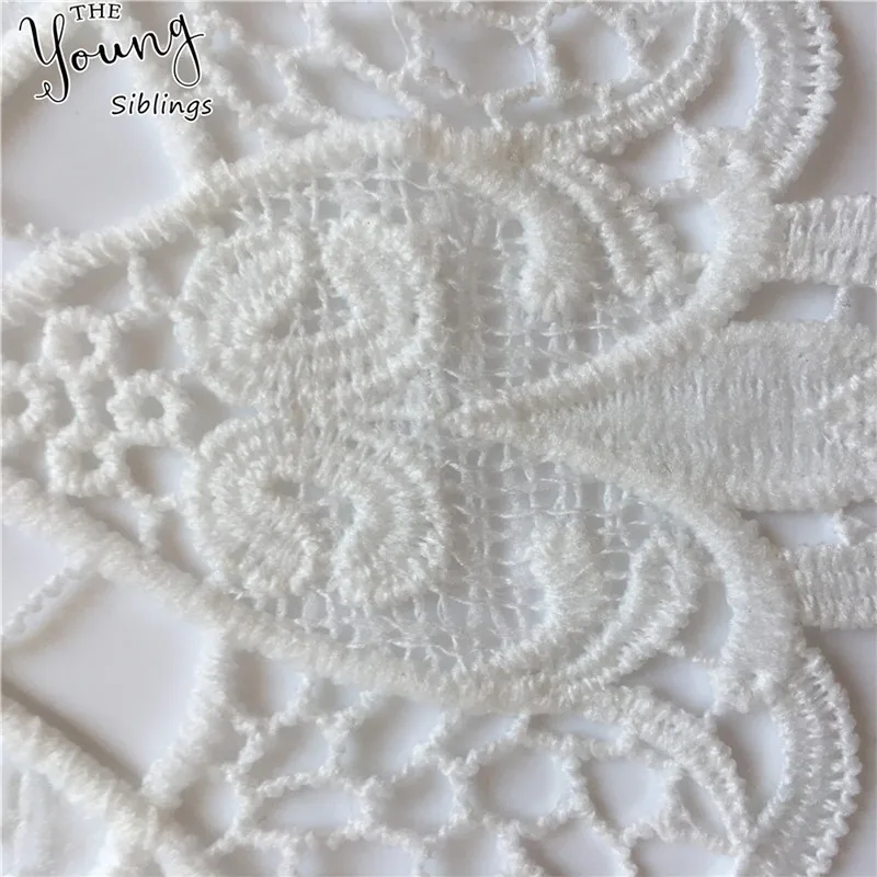 Вышивка выдалбливают Белый кружевной воротник аппликация DIY Тюль шитье декольте ткань женская одежда аксессуары товары для рукоделия YL1712