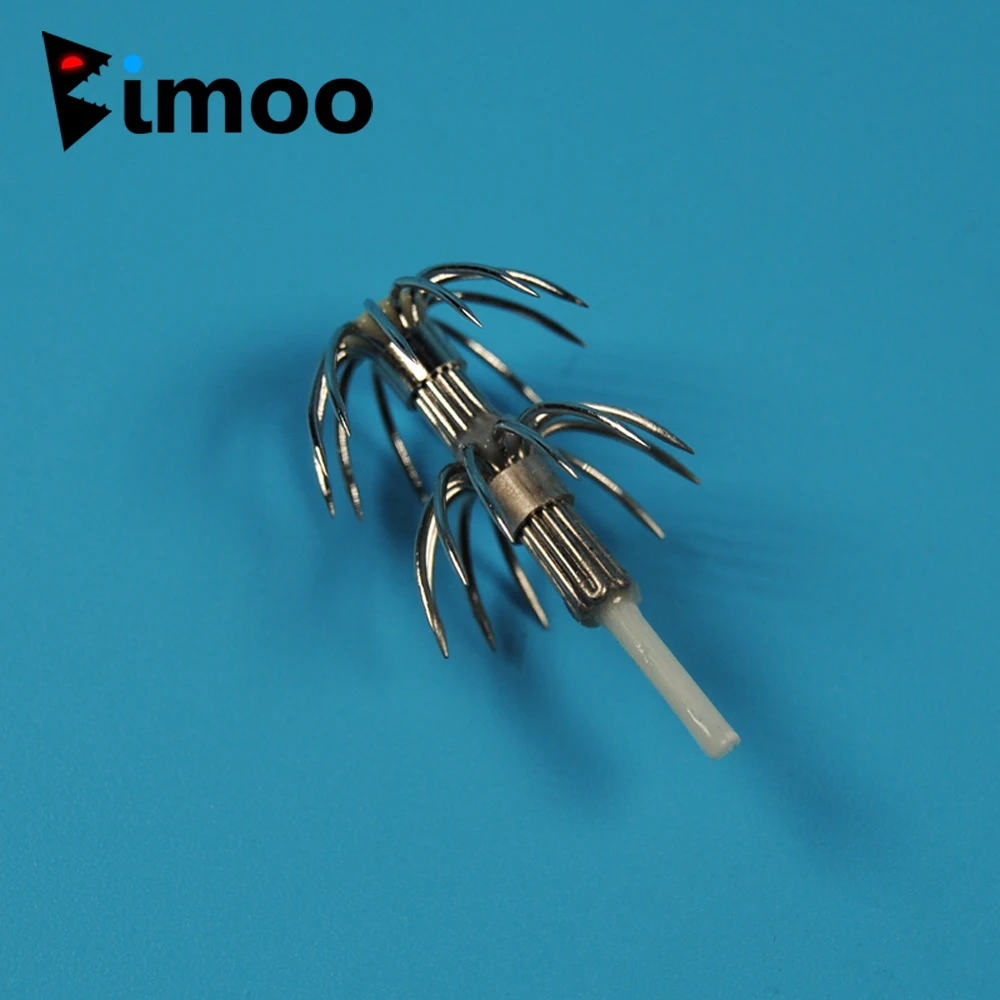 10 قطع bimoo الأخطبوط/الحبار الرقصة diy هوك #2.5 #3.0 #3.5 الحبار خطاطيف الصيد إغراء ديي التبعي