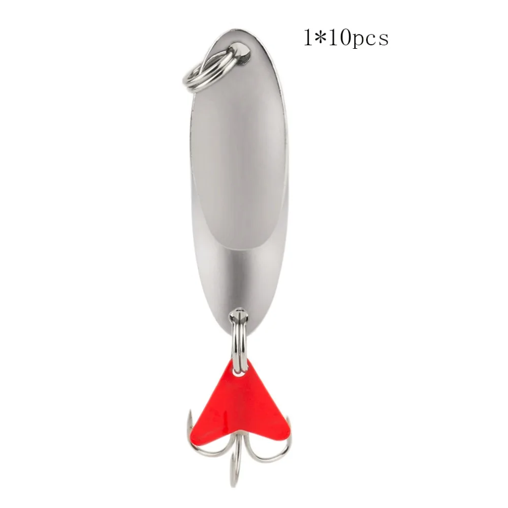 

10 Pcs 21cm Metal Sequins Fishing Lure Spoon Lure Noise Paillette Hard Baits with Feather Treble Hook Pesca Fishing 3g-40g New