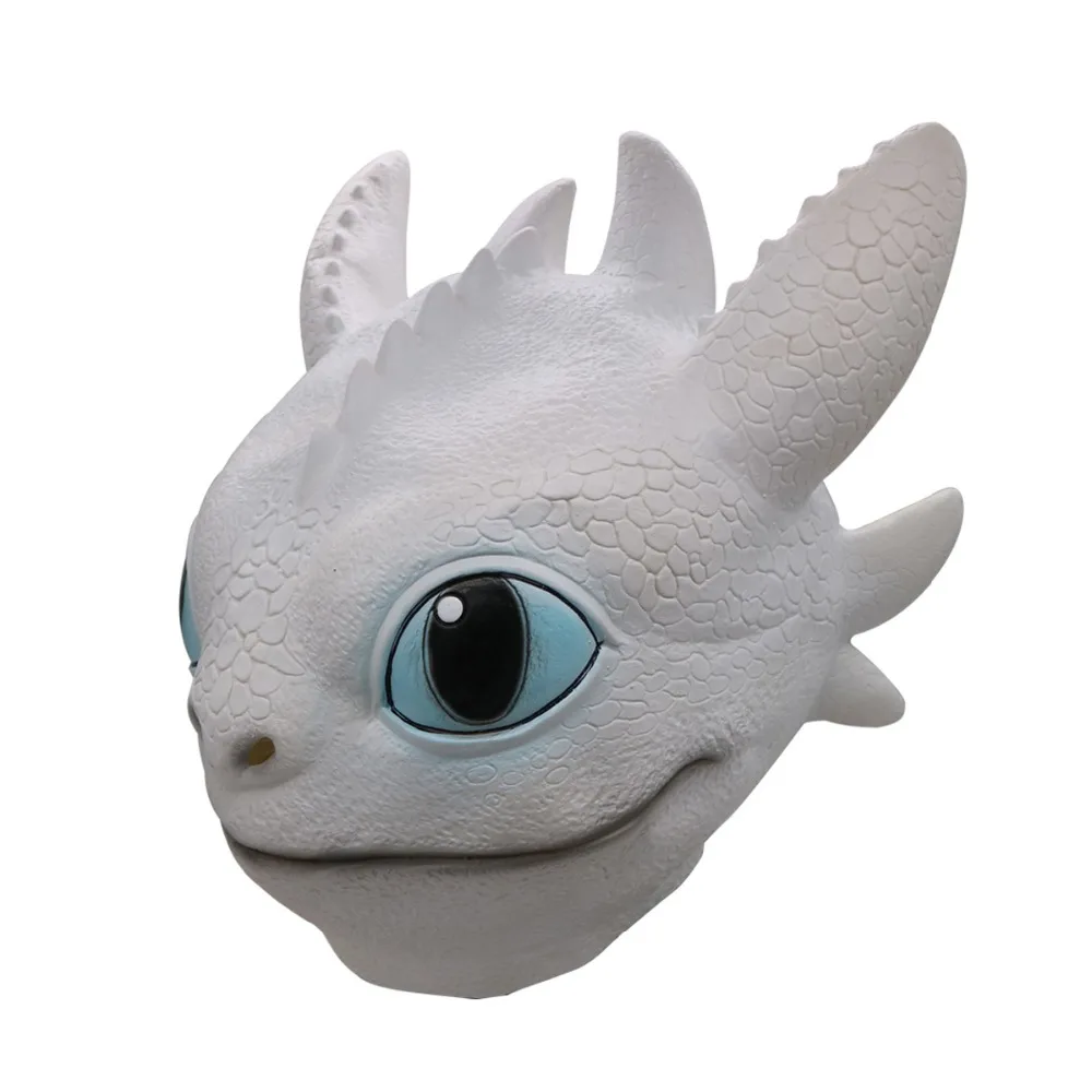 New How to Train Your Dragon Light Fury Toothless Night Fury Cosplay Mask Helmet Latex Masks Kids Adult Cosplay Props Toy Gift