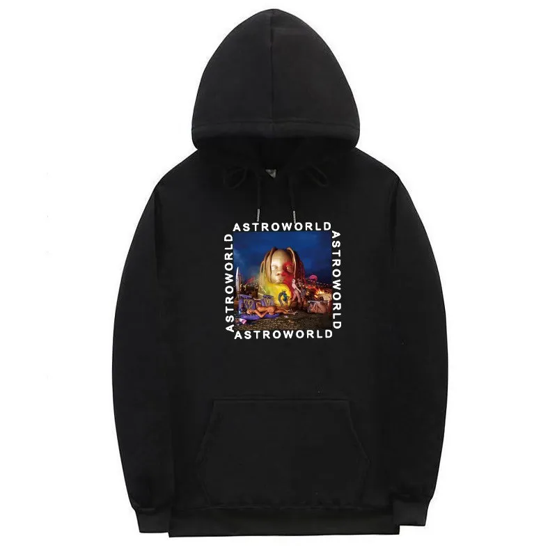 Tanie Nowy Print Travis Scotts ASTROWORLD bluzy mężczyźni i kobiety hiphopowy sweter bluzy bluza męska Plus rozmiar S 2XL