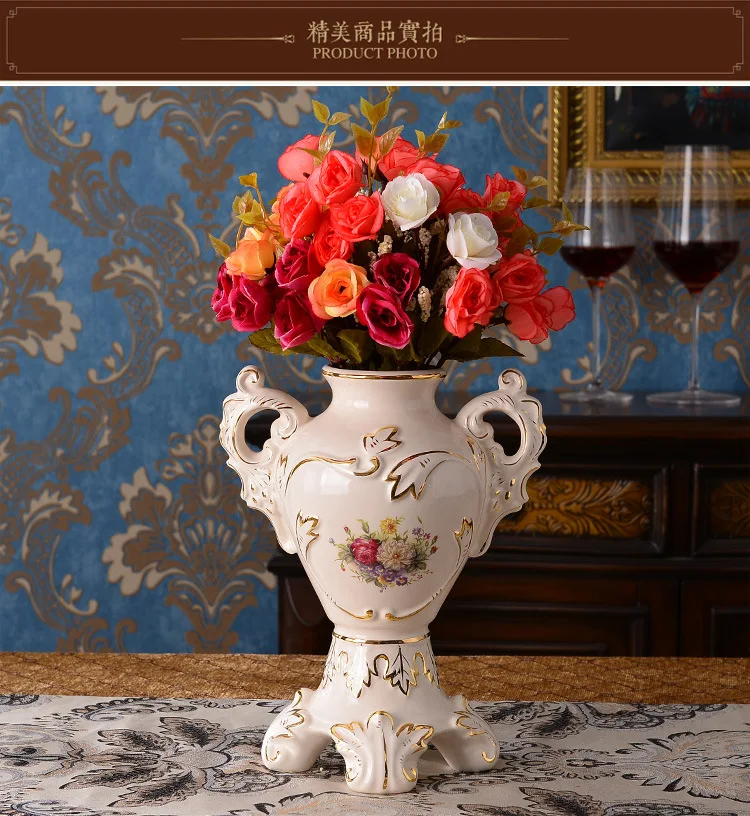 Европейская керамическая ваза гостиная стол предметы мебели Ретро ваза для цветов фарфоровая украшение дома